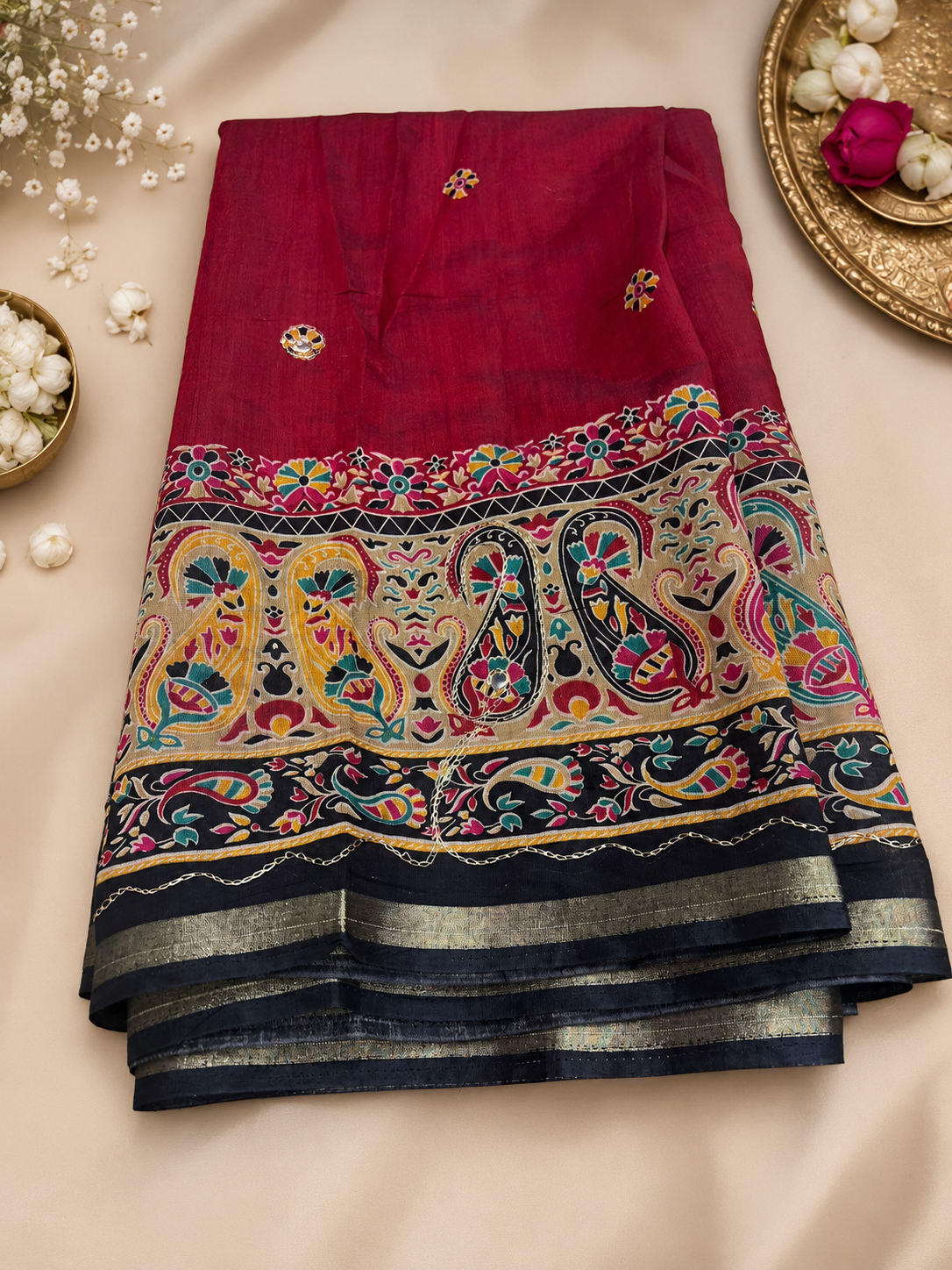 SAREES MALCHANDERI RED & BLACK 414899