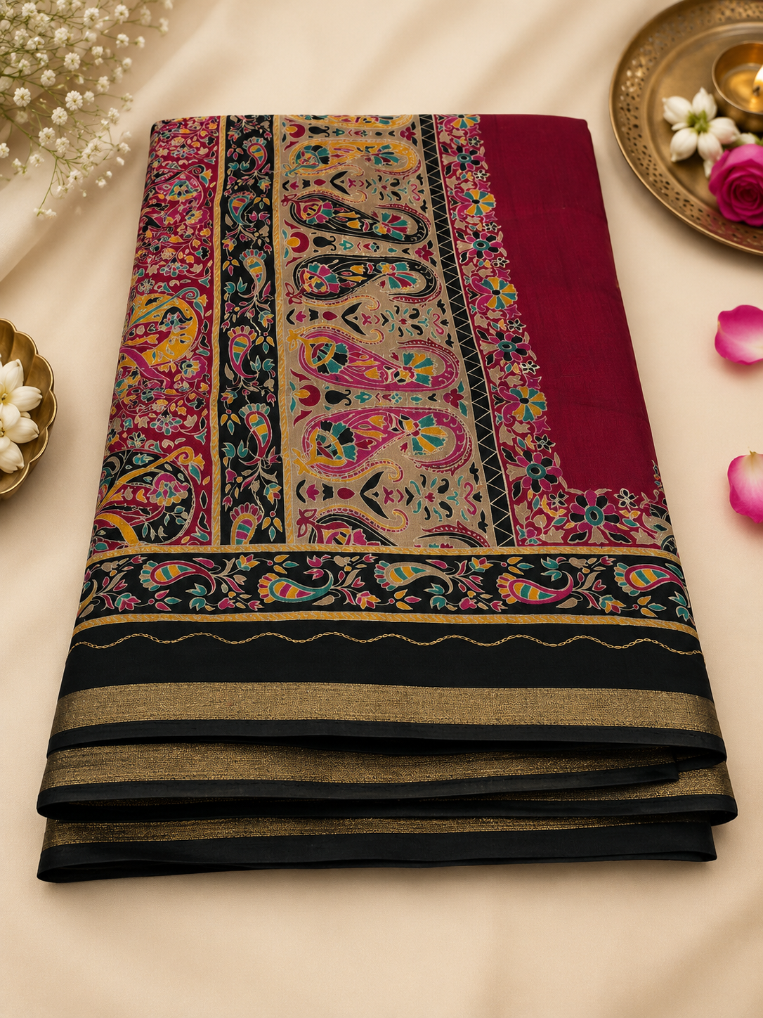 SAREES MALCHANDERI RED & BLACK 414899