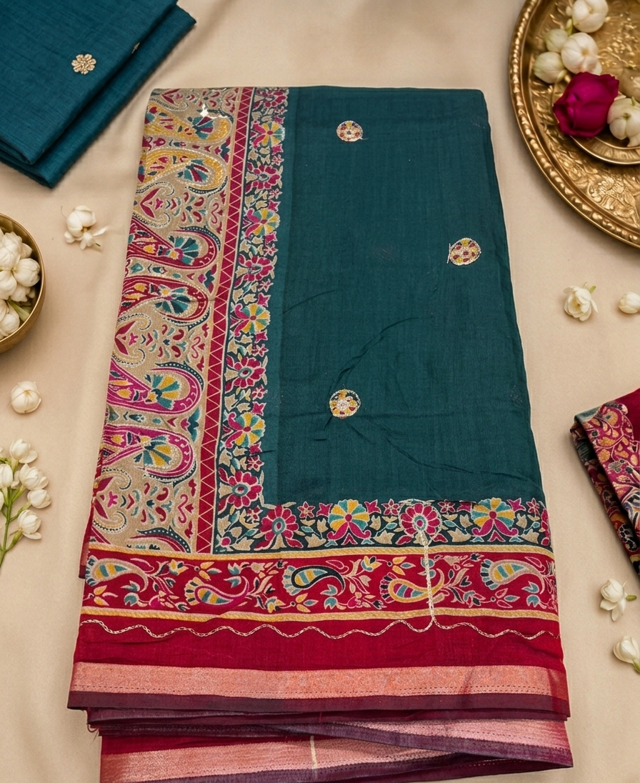 SAREES MALCHANDERI FUL GREEN 414899