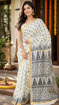 KERALA SAREE WITH POLKA DOTS- SKPRIN005