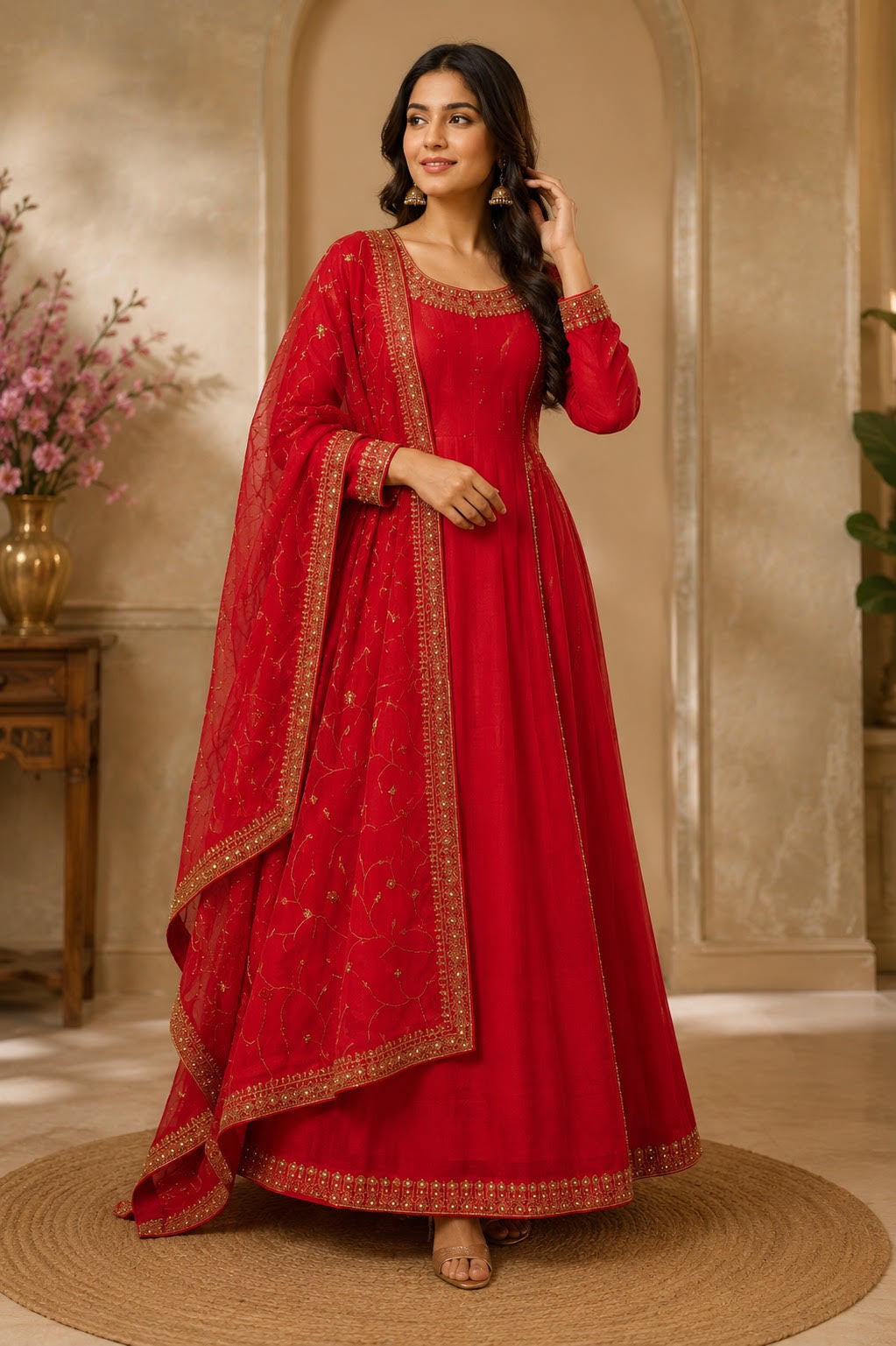 PANELCUT ANARKALI GOWN WITH DUPPATTA- SALPAR406142